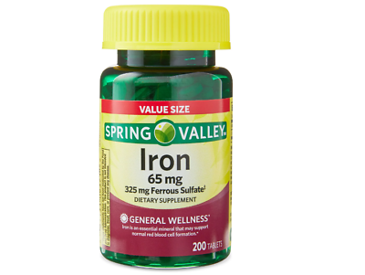 #ad Spring Valley Iron 65 Mg 200 Ct Total Tablets Pills Tablet Free shipping $9.60