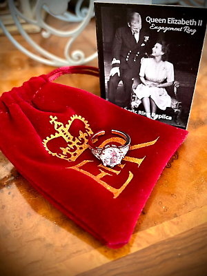 #ad Queen Elizabeth II Engagement Ring Replica Jubilee Coronation Royal Memorabilia AU $21.00