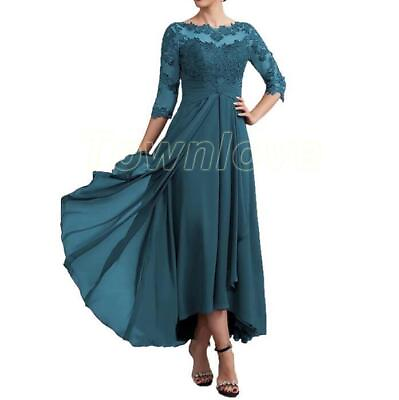 #ad Fashion Bridal Half Sleeves High Low Mother of The Bride Dress Lace Chiffon Size $74.63