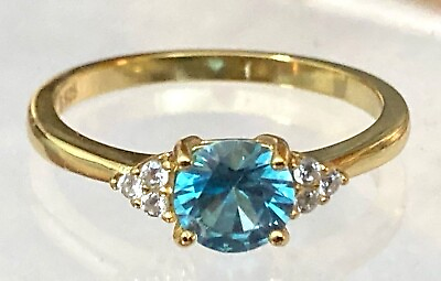 #ad Blue Green 6mm Sapphire Ring Solid Sterling Silver S925 Sizes 6 10 US AU $49.00