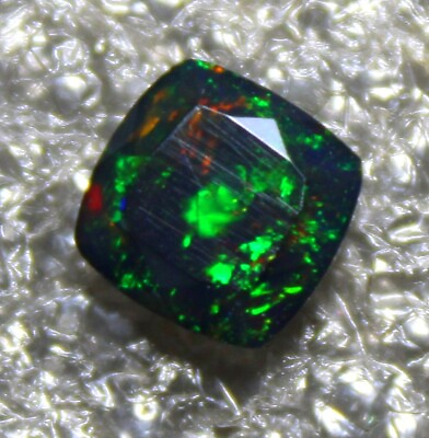 #ad Natural Loose Gemstone Ethiopian Multi Fire Black Opal Making Jewelry 0.9 Cts $18.26