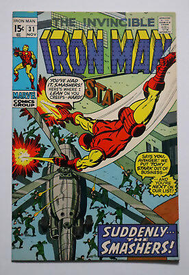 #ad 1970 Invincible Iron Man 31 by Marvel Comics 11 70 Bronze Age 15¢ Ironman cover $26.13