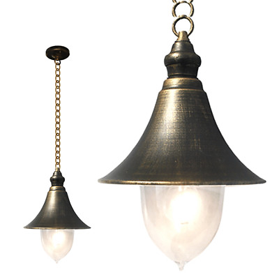 #ad 15quot; Golden Black Outdoor Hanging Pendant Lighting Fixture Exterior Porch Lantern $33.54