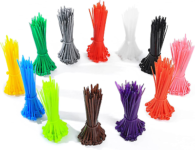 #ad 1200 Pcs Colored Zip Ties Multicolor Cable Colorful Mixed 4 Inch Self Locking $21.43