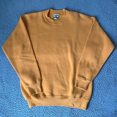 #ad Vintage Lee Sweatshirt Mens Large Gold Yellow Made in USA Sturdy Sweats Casual $28.75