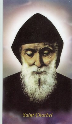 #ad St. Charbel Relic Laminated Holy Card Blessed by Pope Francis $19.99