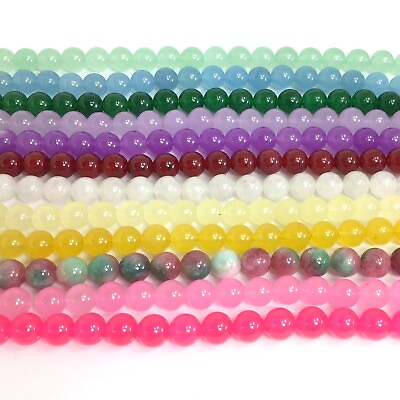 #ad Natural Gemstone Jade Smooth Round Loose Bead 15quot; 4mm 6mm 8mm 10mm 12mm $7.99