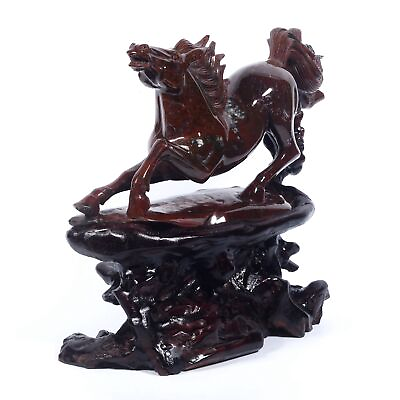 #ad 10.43quot;Natural Indian Agate Horse Carving Collectibles Decor Gift AW08 $357.00