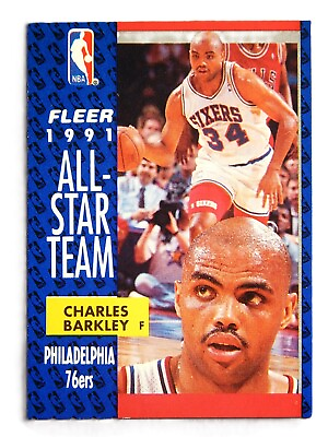 #ad Charles Barkley All Star #213 Fleer 1991 Basketball Card Philadelphia 76ers E $1.99