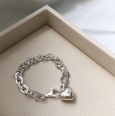 #ad Women 925 Sterling Silver simplicity Fine Jewelry Love bracelet chain Bracelets $9.40
