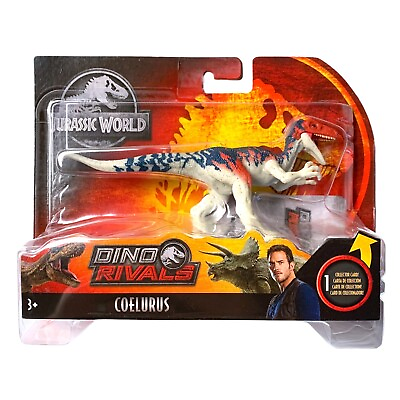 #ad Jurassic World Coelurus Dino Rivals Dinosaur White Pink Blue New Old Stock MOC $21.88