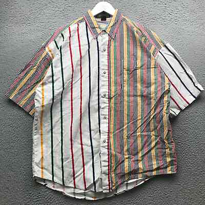 #ad Vintage Bahama Bay Club Button Up Color Block Shirt XL Pocket Striped Multicolor $29.99