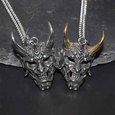 #ad Men#x27;s Fashion Jewelry Gothic Demon Devil Skull Silver Gold Pendant Necklace 1 91 $11.66