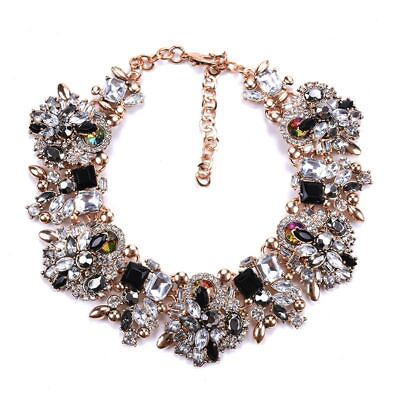 #ad Colorful Rhinestone Crystal Necklaces Collar Choker Maxi Necklace Women Jewelry $30.42
