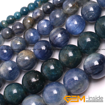 #ad Natural Stone Blue Kyanite Gemstone Round Beads For Jewelry Making Strand 15quot; YB $80.37