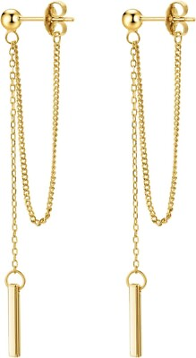 #ad Chain Earrings for Women 18K Gold Plated Dainty Bar Drop Dangle Earrings Long $32.99