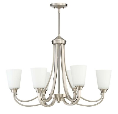 #ad Six Light Linear Chandelier 18 inches wide by 22 inches high Brushed Polished $274.95