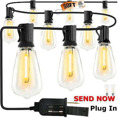 #ad Outdoor LED String Lights with Edison Vintage Waterproof Shatterproof Bulbs New $39.60