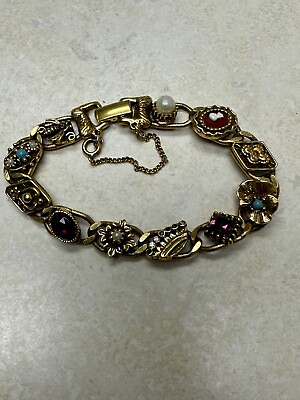 #ad Goldette NY Vintage Charm Bracelet $64.99