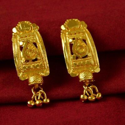 #ad Indian Women Bridal Goldplated Earrings Traditional 18K Stud Fashion Jewellery $11.25