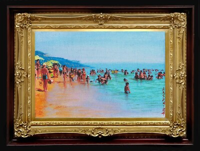 #ad ORIGINAL Oil Painting Handmade Arseni WARM SEA 6quot; X 4quot; NO FRAME USA $35.91