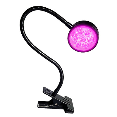 7W Ultra Violet UV LED Spotlight Plug in Black Lamp Table Clamp Light Dry Stains $56.81
