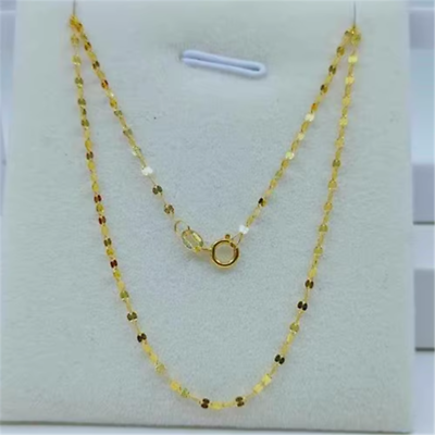 #ad Real Au750 Pure 18K Yellow Gold Chain Women Kiss Lip Link Necklace 17.9inch $75.13