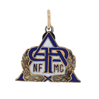 #ad APP NF MC Vintage Company Blue White CHARM PENDANT $9.99