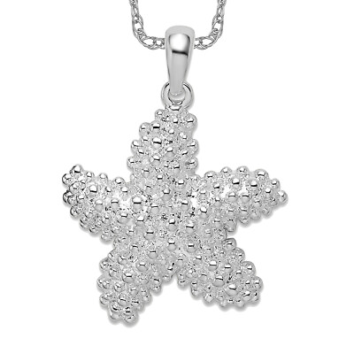 #ad 925 Sterling Silver Starfish Necklace Charm Pendant $112.00
