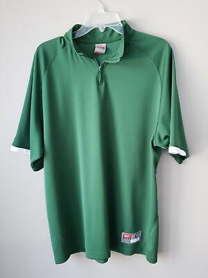 #ad Mens Nike Fit Dry Green Jersey short sleeve 1 4 zip Size Large $7.19
