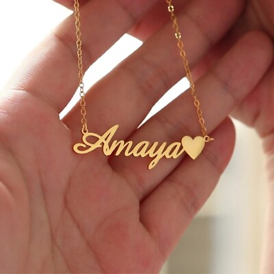 #ad Personalized Custom Name Necklace Women Stainless Steel Nameplate Pendant Gift $9.99
