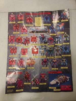 #ad Vintage MOTU Masters Of Universe Figure Reference Poster 1985 checklist CLEAN $27.99