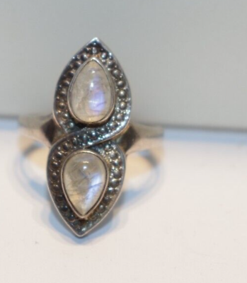 #ad Vintage Sterling Quartz Ring Size 10 7.46 Grams $19.99