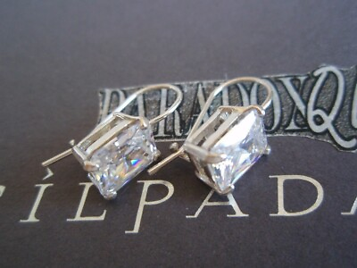 #ad SILPADA RARE Sterling Silver 925 Rectangular Cubic Zirconia CZ Earrings W0353 $59.99
