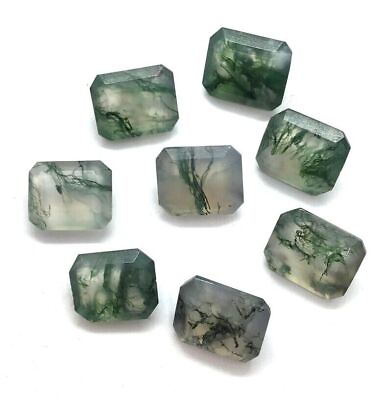 #ad WHOLESALE NATURAL MOSS AGATE FACETED BAGUETTE SHAPE LOOSE GEMSTONE $14.93