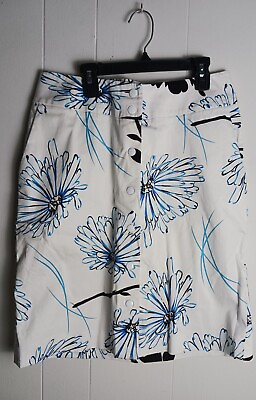 #ad Grace Elements White Floral Button Down Skirt Women#x27;s Size 8 $17.75
