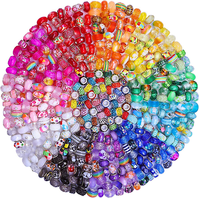 #ad Aipridy Assortment European Large Hole Beads Spacer Beads Rhinestone Craft Beads $27.63