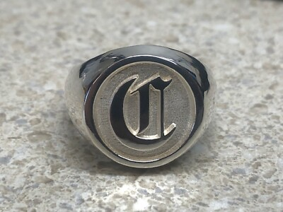 #ad Letter C Old English Solid Initial Ring Sterling Silver 925 Sizes 6 16 $164.00