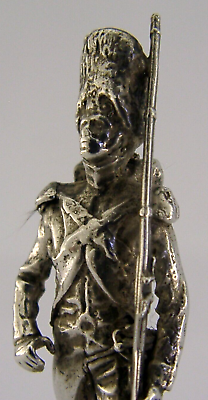 #ad SOLID CAST STERLING SILVER SOLDIER FIGURE 1975 VICTORIAN FUSILIER MILITARY GBP 135.00