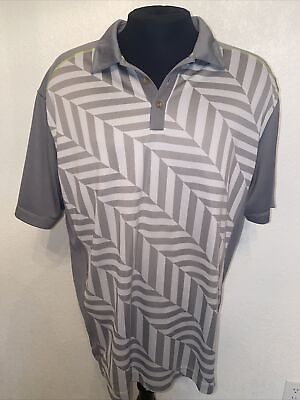 #ad NIKE GOLF Tour Performance Polo Shirt XL Gray Abstract Stripes Perry Park CC CO $33.99
