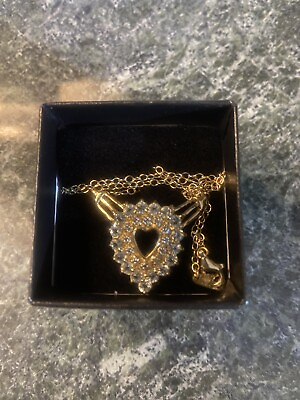 #ad 18 k diamond topaz necklace . $260.00