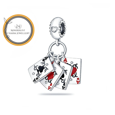 #ad Playing Card Dangle Charm Card Charm Silver Charm Women Gift Charm $24.79