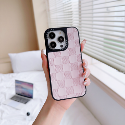 #ad Suitable iPhone 14 13 12 11 pro max Checkered pattern Phone Case Anti drop Cover $7.77