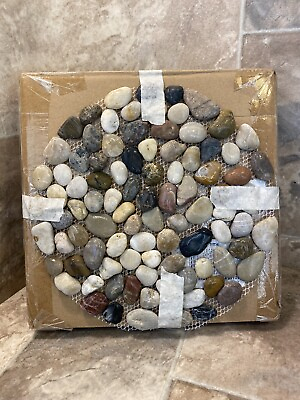 #ad Set of 3 Round River Rock Garden Stones 10in diameter NIB $23.45