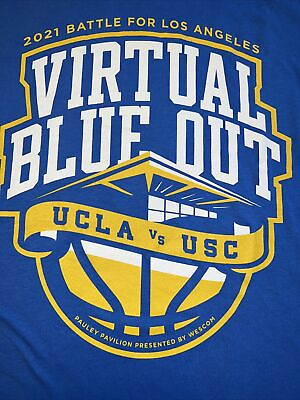 #ad 2021 UCLA Bruins vs USC Trojans NCAA Basketball Large NWOT Under Armour Blue $39.99