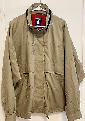 #ad Mens Roundtree amp; Yorke Jacket Hooded Outdoors Full Zip Khaki Size XL $19.99