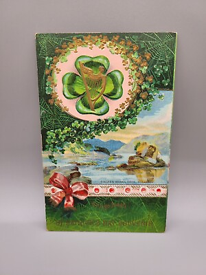 #ad Antique St. Patricks Day Postcard Coleen Brawn Rock Killarney Embossed $10.00