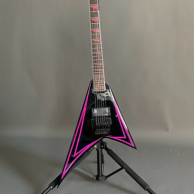 #ad Charm Black V Shape 6 Strings Electric Guitar Floyd Rose Bridge H Pickup $309.89