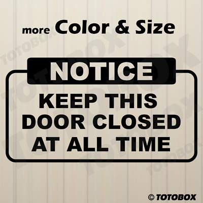 #ad Keep Door Closed Sign Sticker Door Window Wall Decals Business Sign $8.50