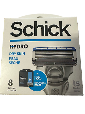 #ad Schick Hydro Dry Skin 8 Cartridges 5 Blades NEW IN BOX $14.90